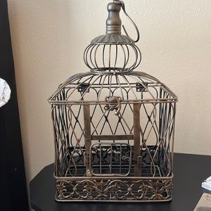 Vintage-bronze “bird cage” with many decor ideas….